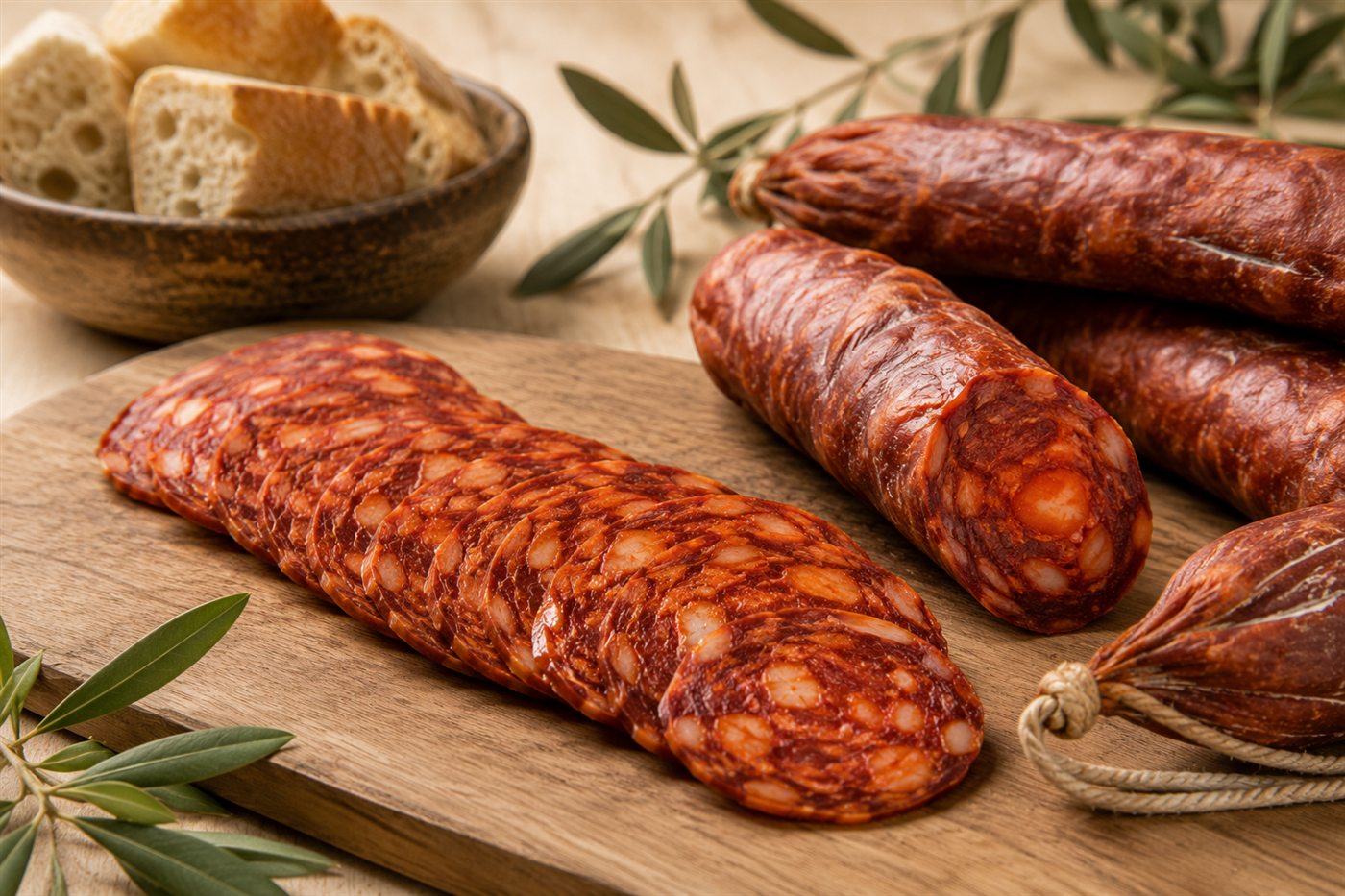 Chorizos de charcutería artesana